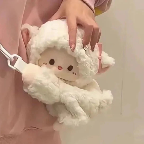 Bolso bandolera de cordero de peluche