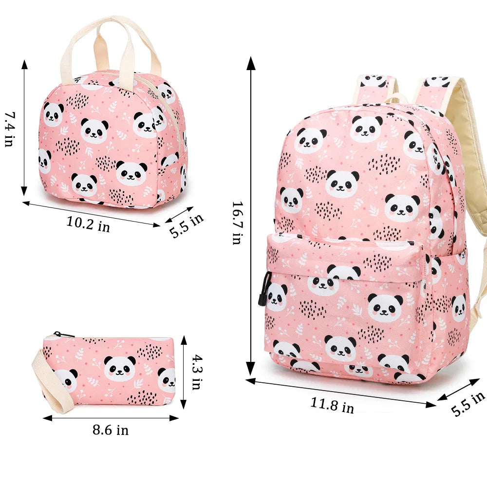 Ensemble de sacs à dos à imprimé panda rose