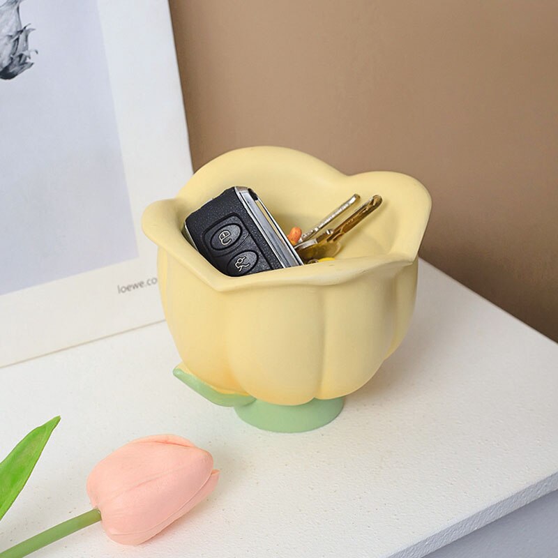 Boîte de rangement à fleurs pastel