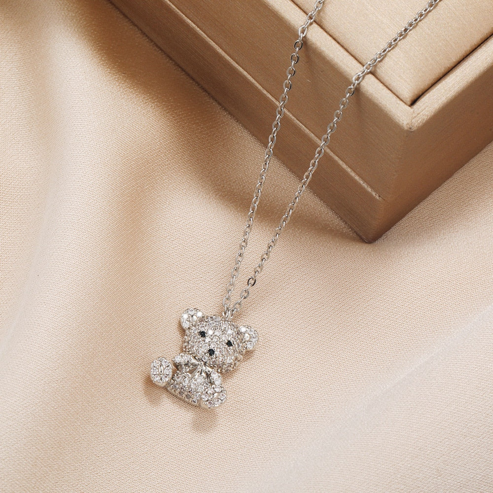 Collier pendentif ours en peluche