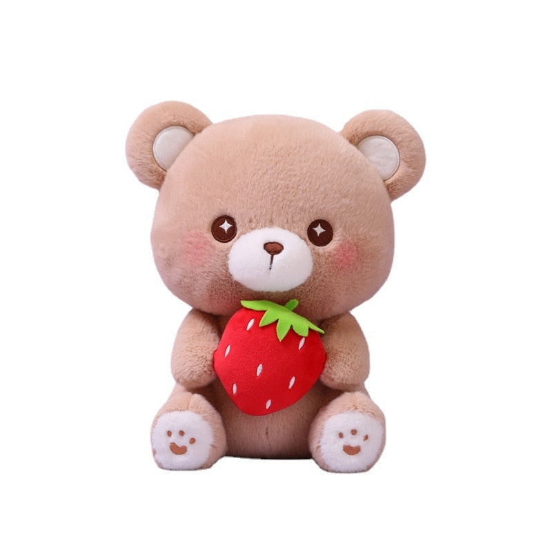 Peluches ours et lapin fraise