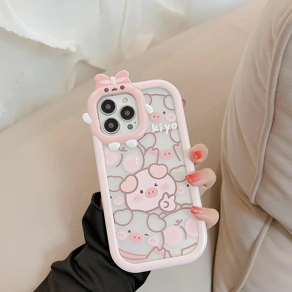 Coque iPhone Kawaii Pigs