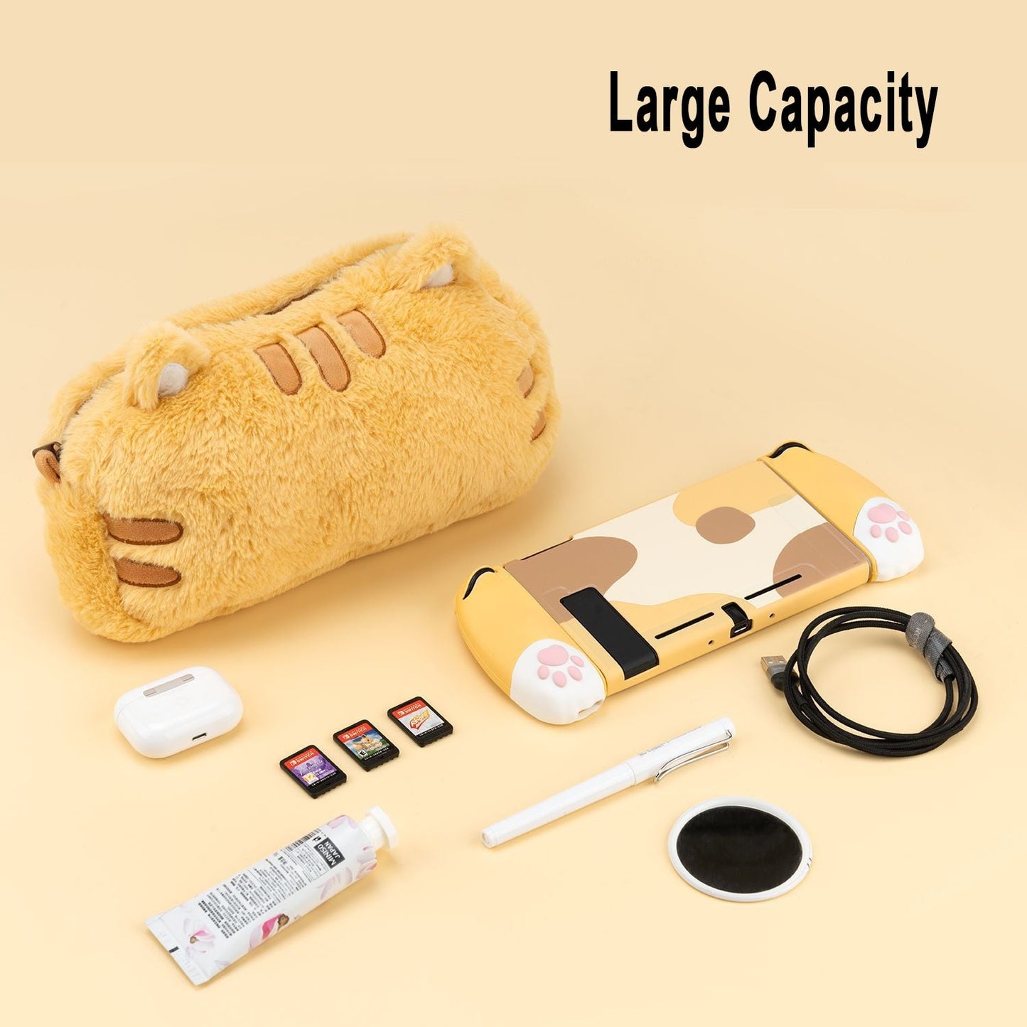 Sac en peluche pour Nintendo Switch avec chat