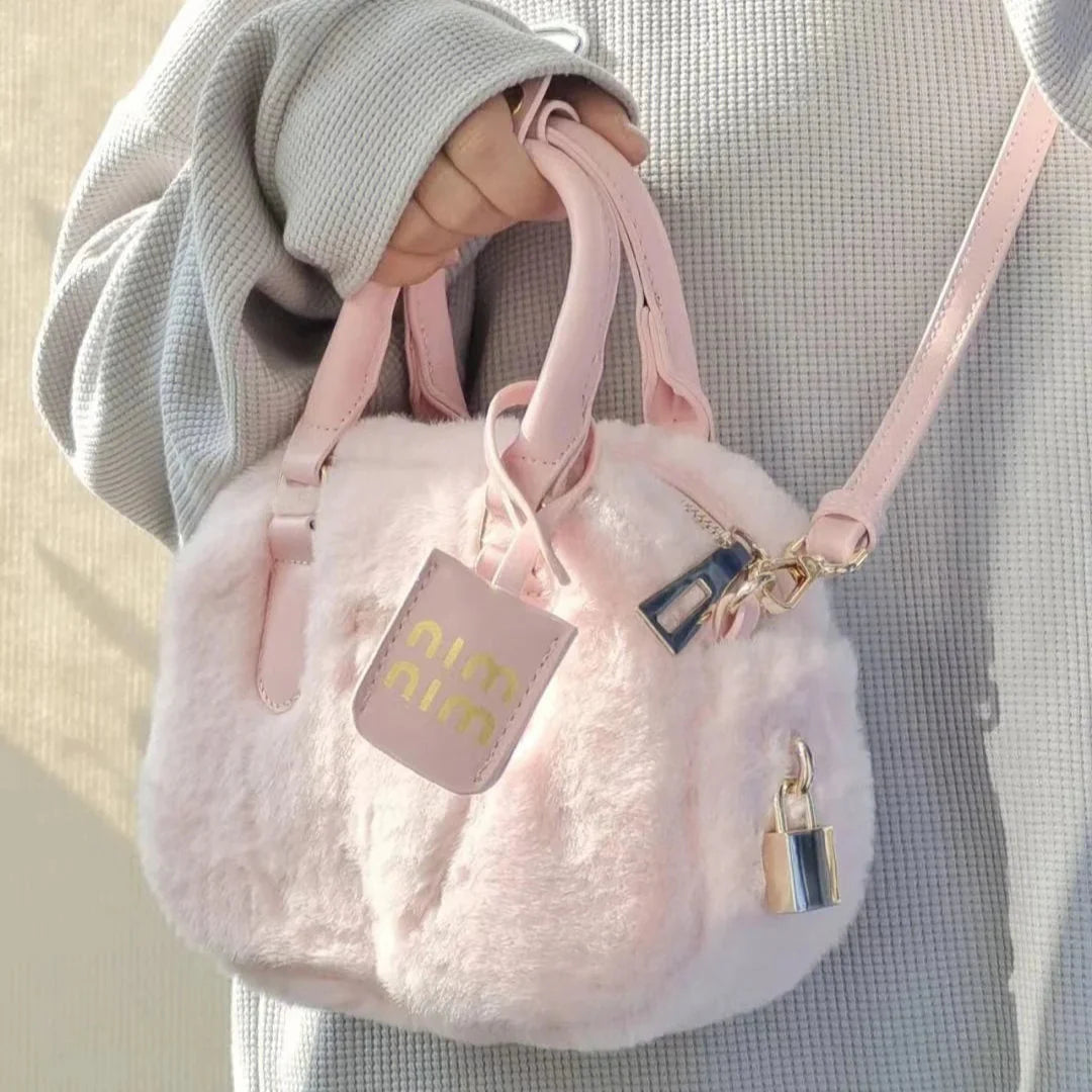 Pink Plush Fashion Handbag