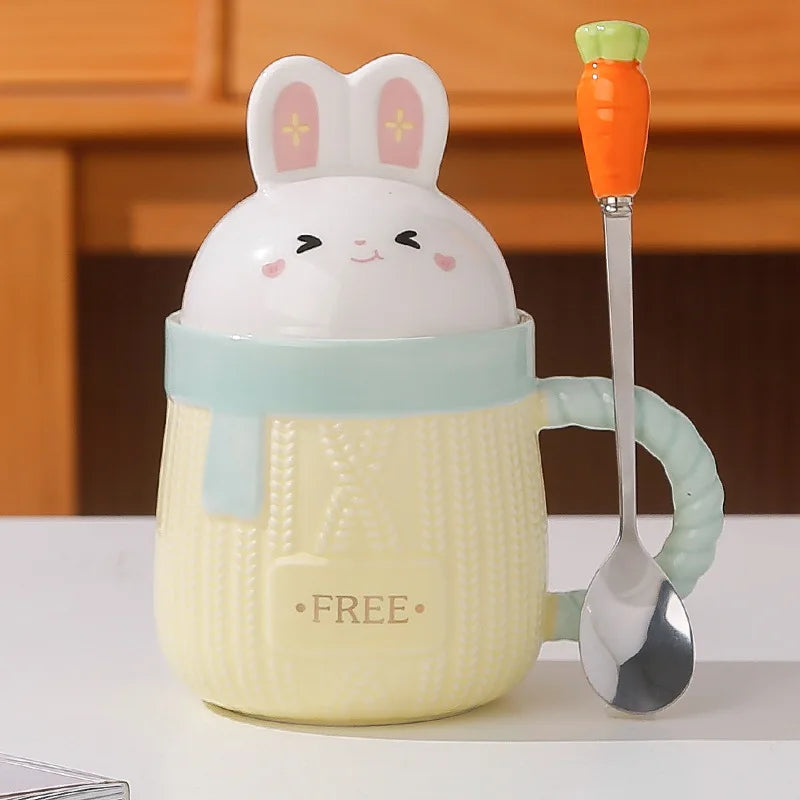 Tasses en céramique lapin pastel