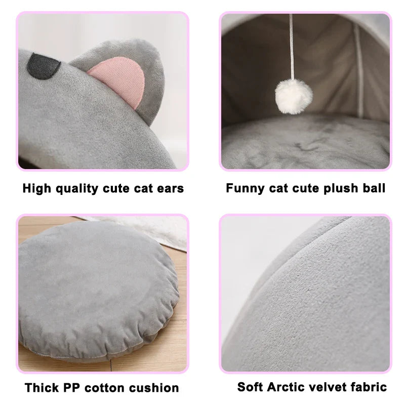 Cute Cat Shaped Cat Bed