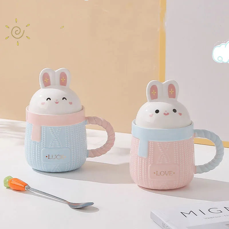 Tasses en céramique lapin pastel