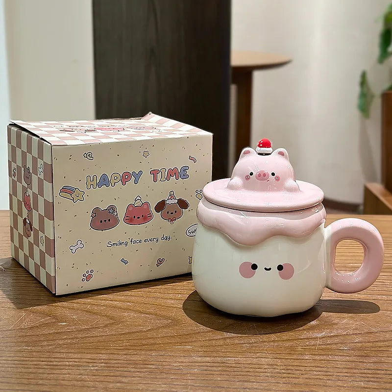 Mugs en céramique "Pudding Animaux Kawaii"