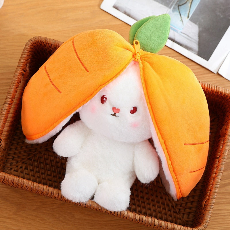 Peluches lapin carotte et fraise