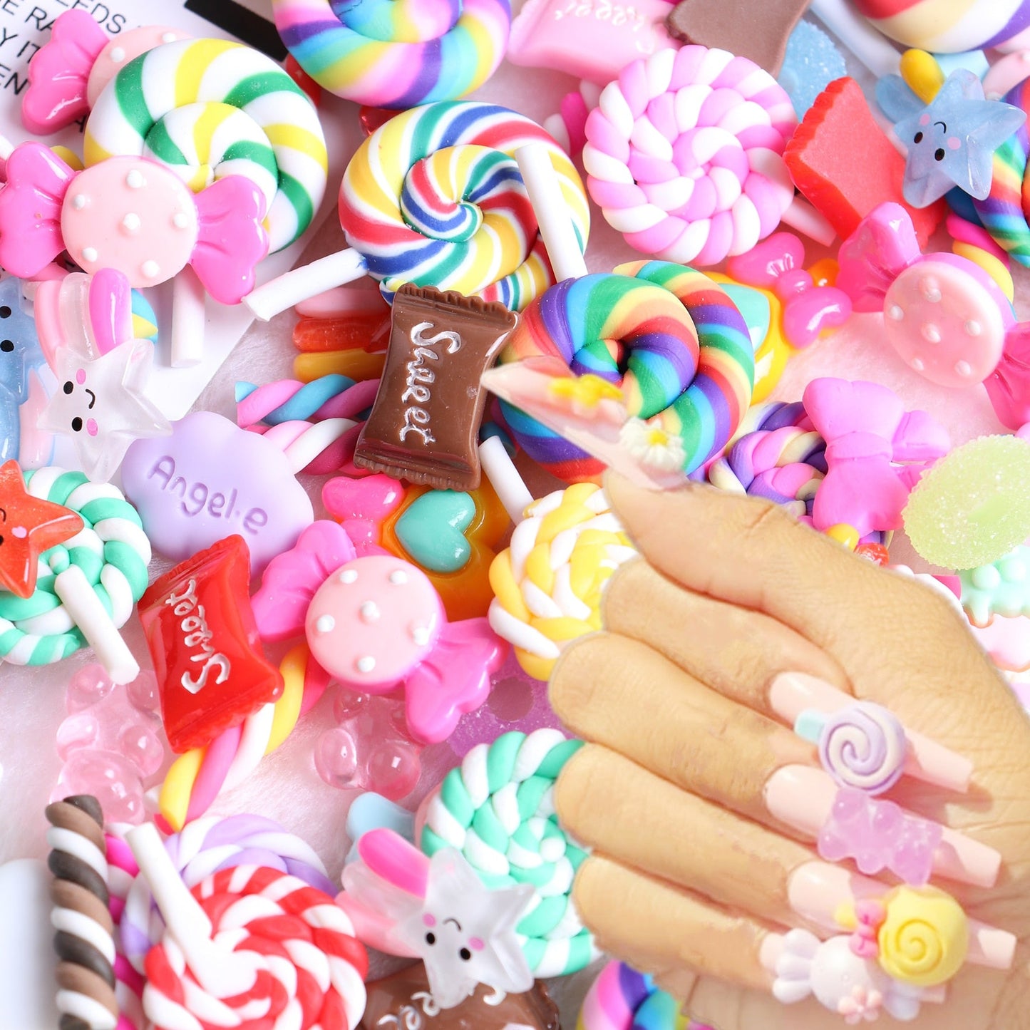 Breloques pour ongles en forme de bonbons