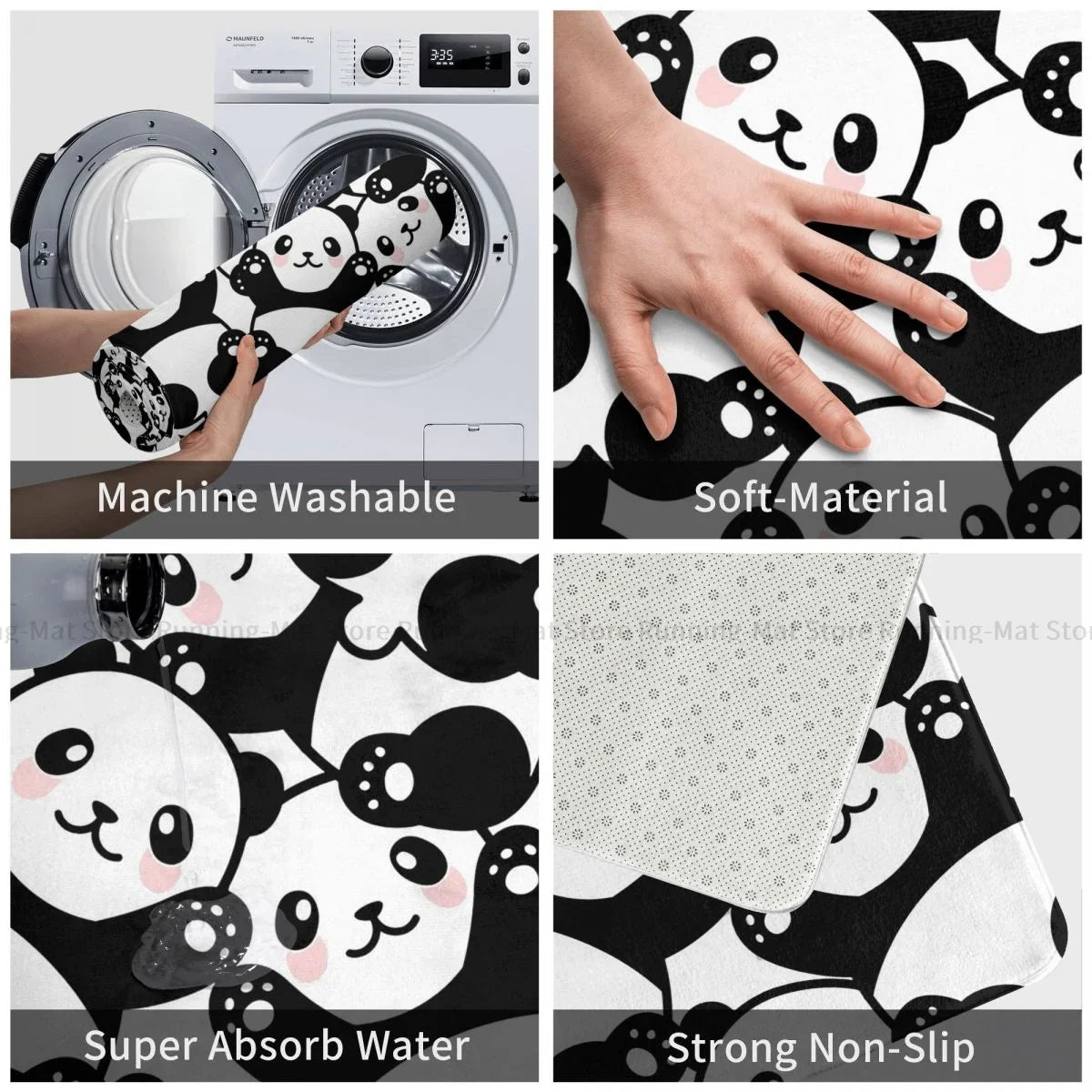 Tapis de bain antidérapant Pandas ludiques