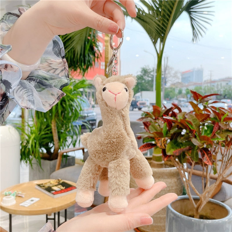 Porte-clés en peluche alpaga