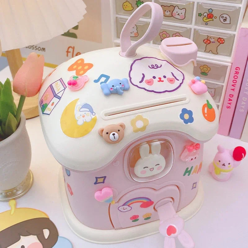Cute Bunny House Coin Bank