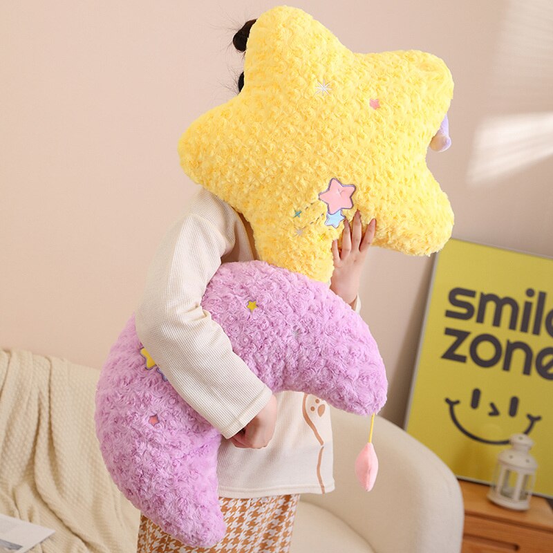 Oreillers en peluche Lune et Étoile