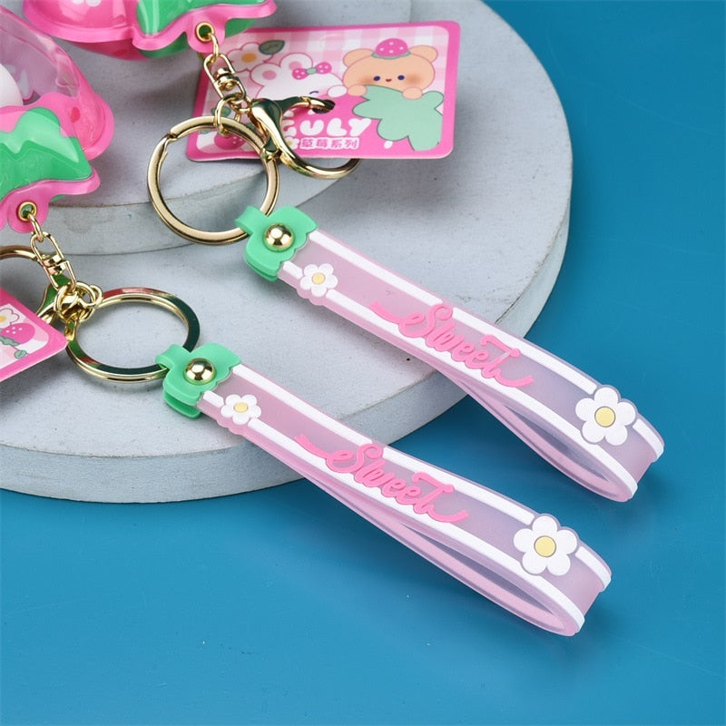 Porte-clés poupée fraise