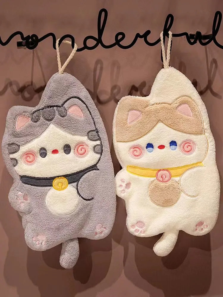 Toallas de mano con forma de gato