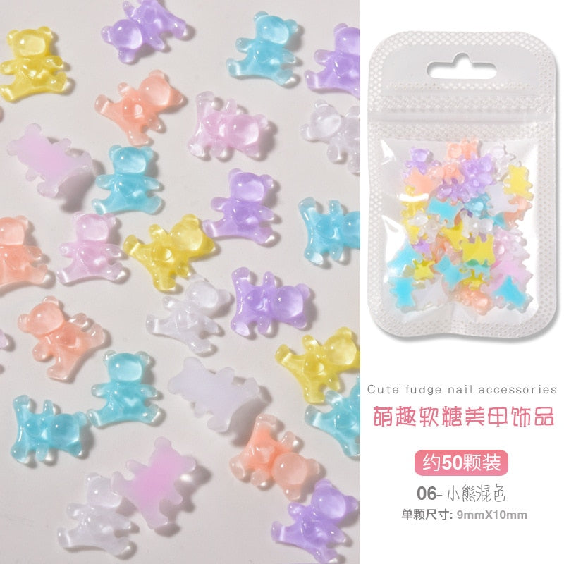 Charms pour ongles pastel brillants