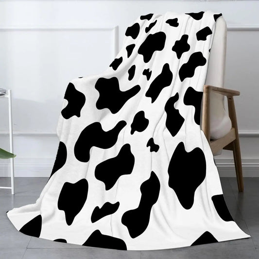 Couverture en flanelle à imprimé vache
