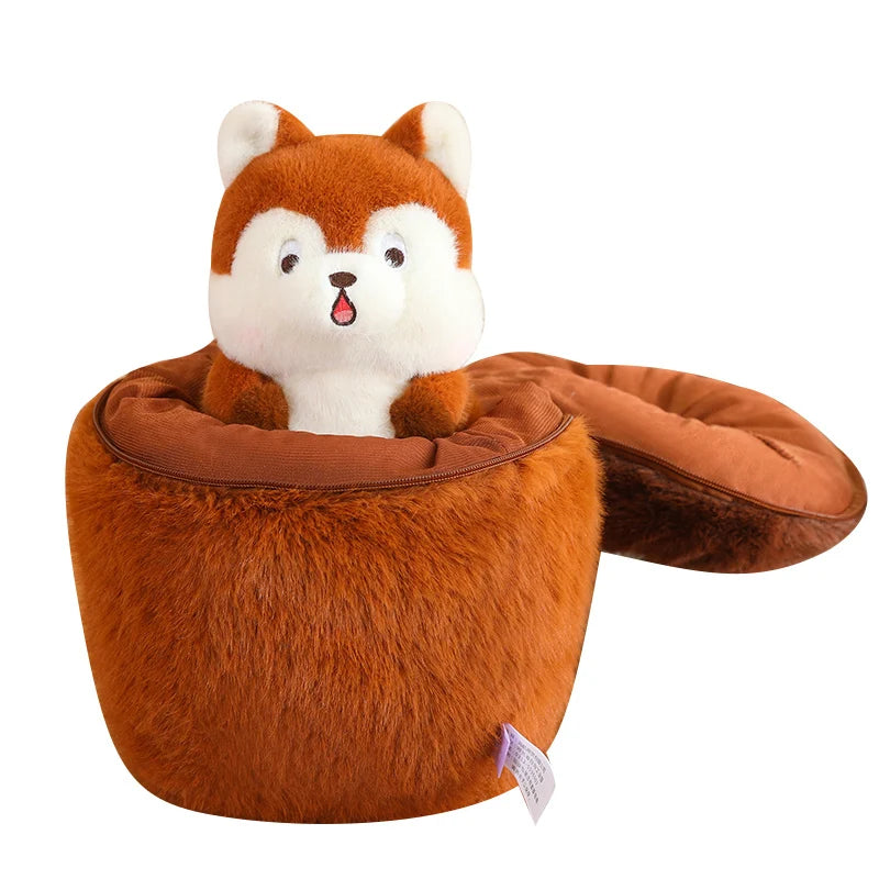 Peluches surprises écureuil gland
