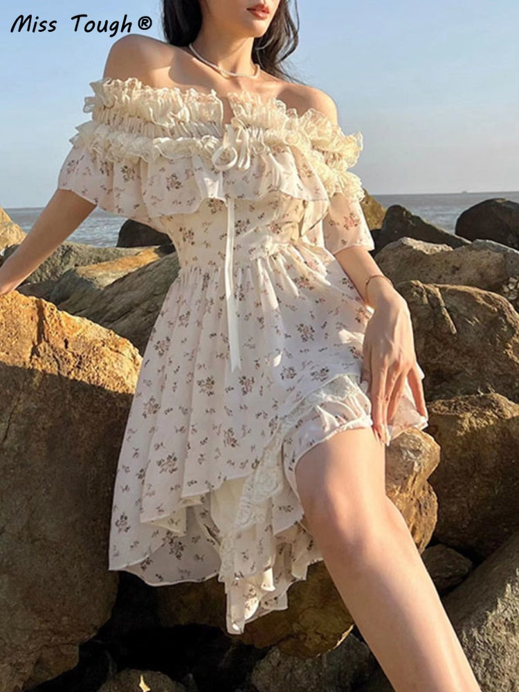 Sweet Floral Off-Shoulder Dress