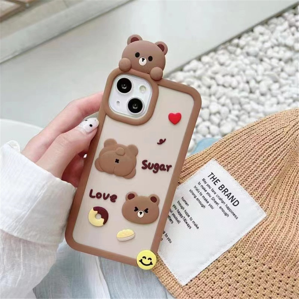 Fundas para iPhone con diseño de conejito y oso