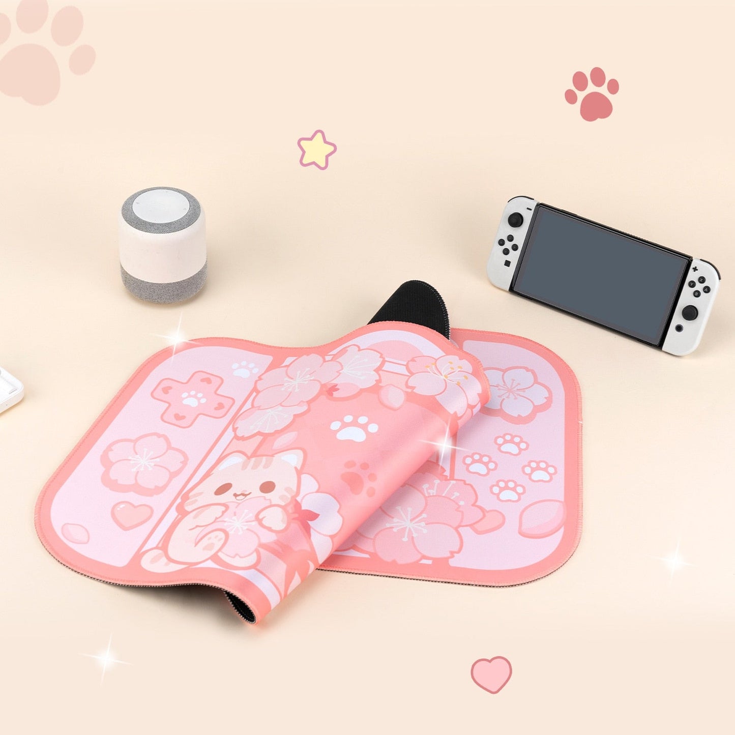 Almohadillas de escritorio con diseño de gato y conejo