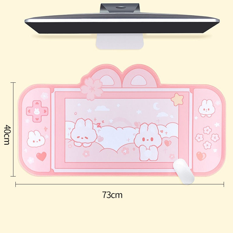 Almohadillas de escritorio con diseño de gato y conejo