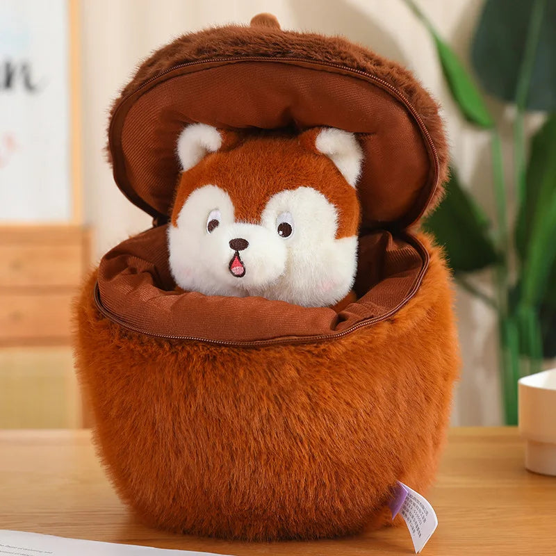 Peluches surprises écureuil gland