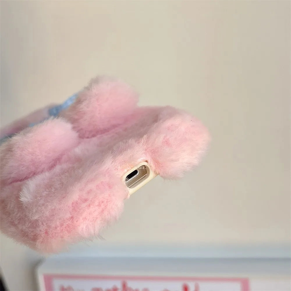 Coque iPhone en peluche lapin kawaii