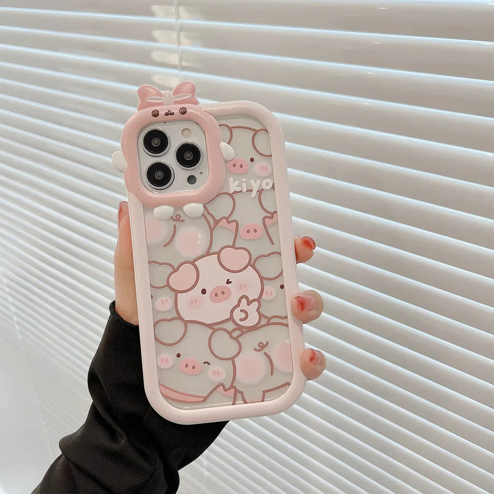 Coque iPhone Kawaii Pigs