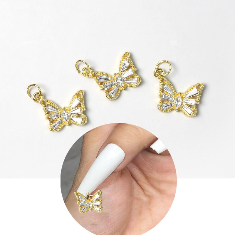 Charms pour ongles en forme de papillon