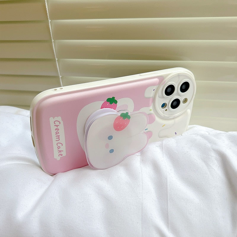 Coque iPhone lapin en glace à la fraise