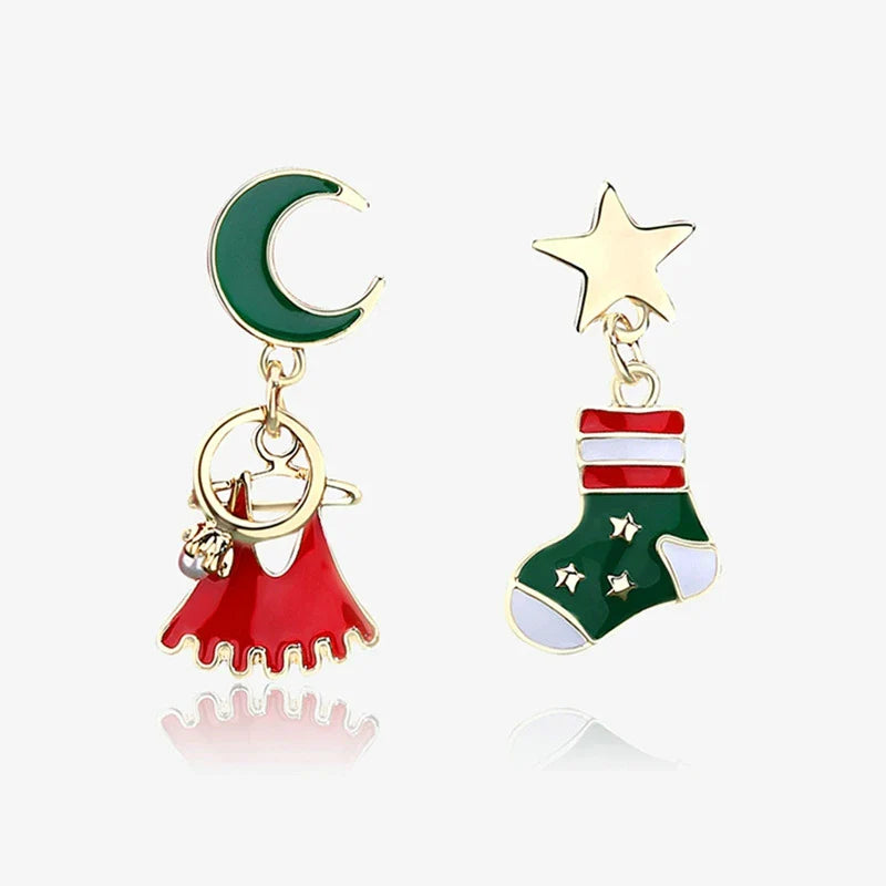 Boucles d'oreilles pendantes de Noël