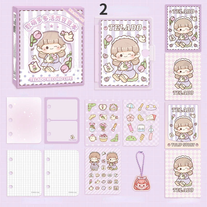 Cuadernos de verano de chicas kawaii junto al mar