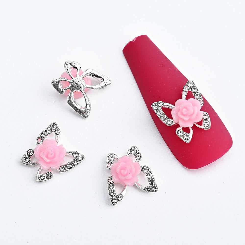 Charms pour ongles en forme de papillon