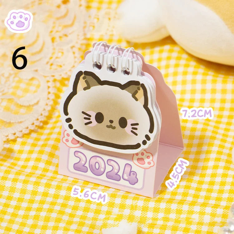 Calendrier de bureau pour chats 2024