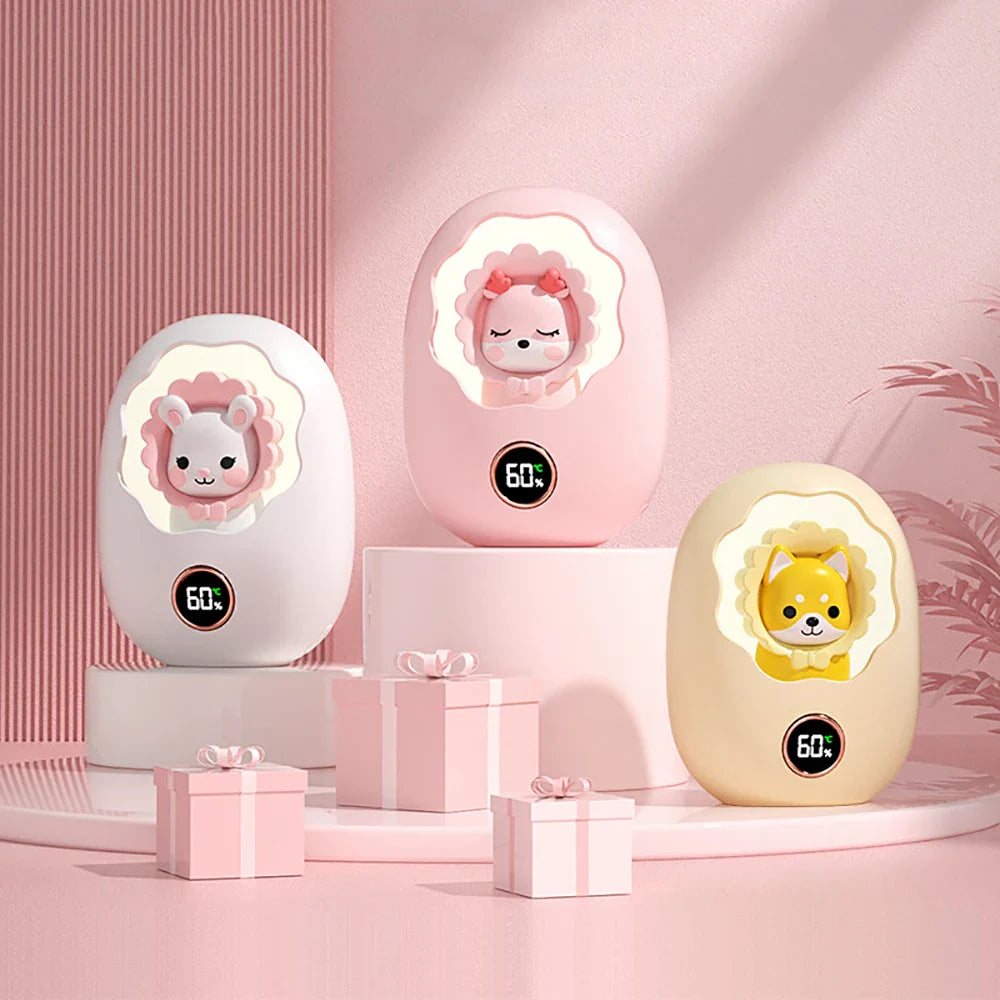 Chauffe-mains et batterie externe en forme d'animal mignon