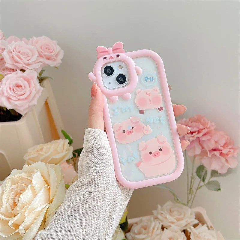 Coque iPhone Kawaii Pigs