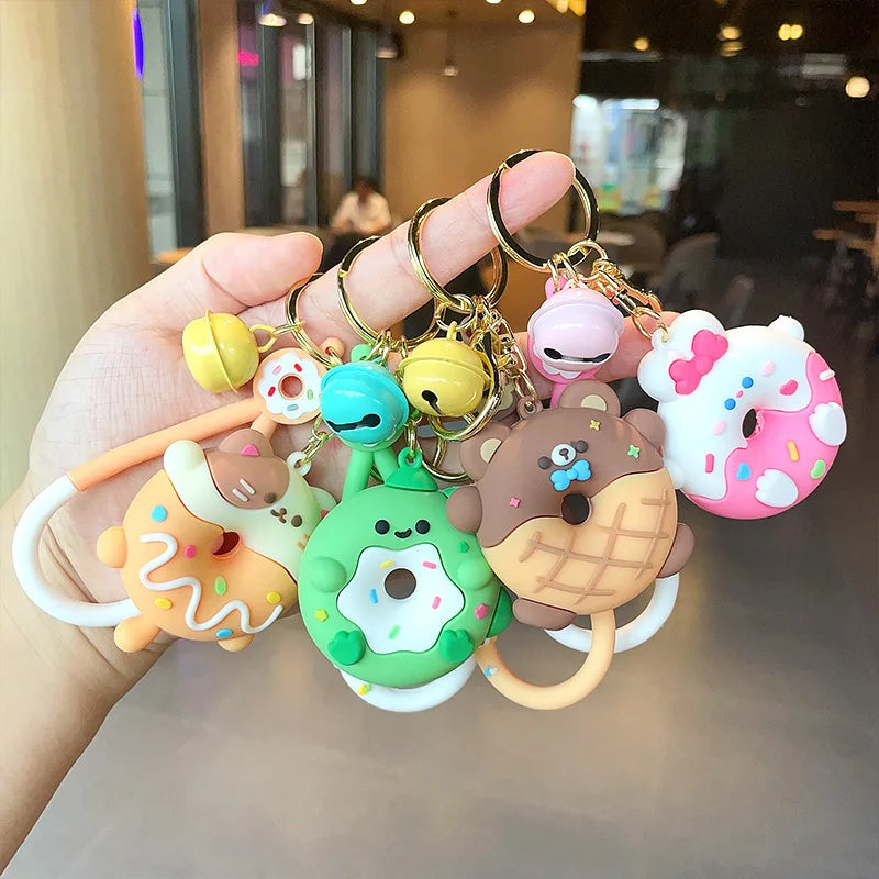 Porte-clés animaux en forme de beignet