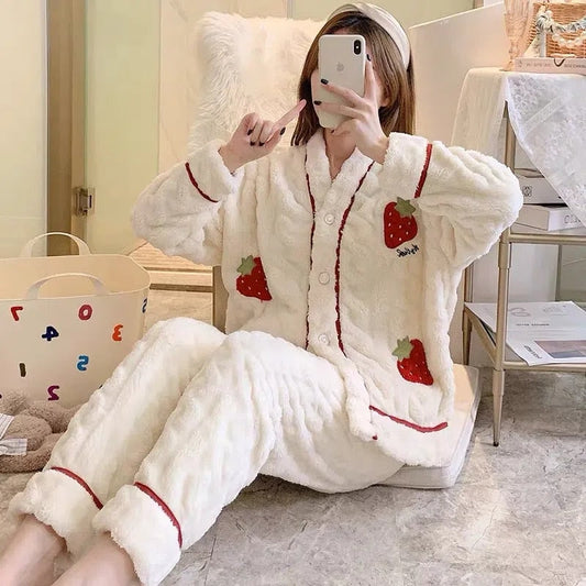Pyjama d'hiver à la fraise
