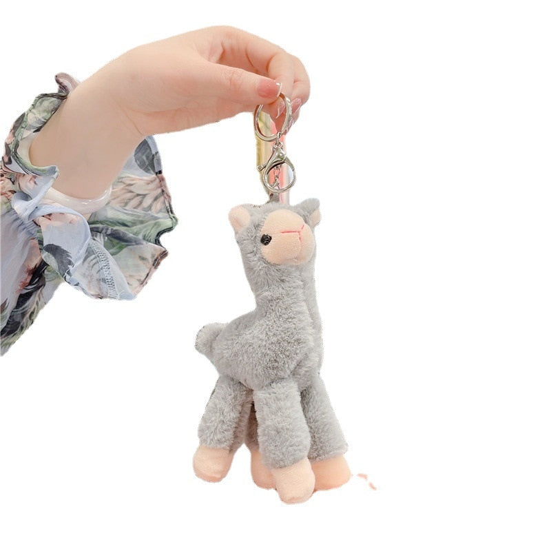 Porte-clés en peluche alpaga
