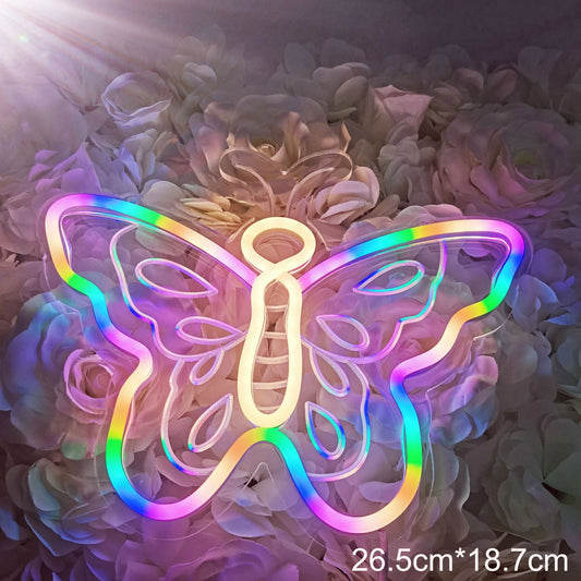 Lampe néon LED papillon