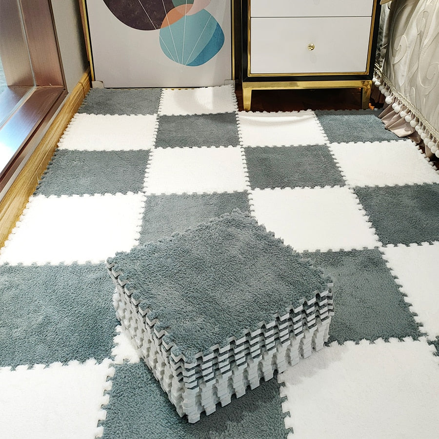 Dalles de moquette en peluche