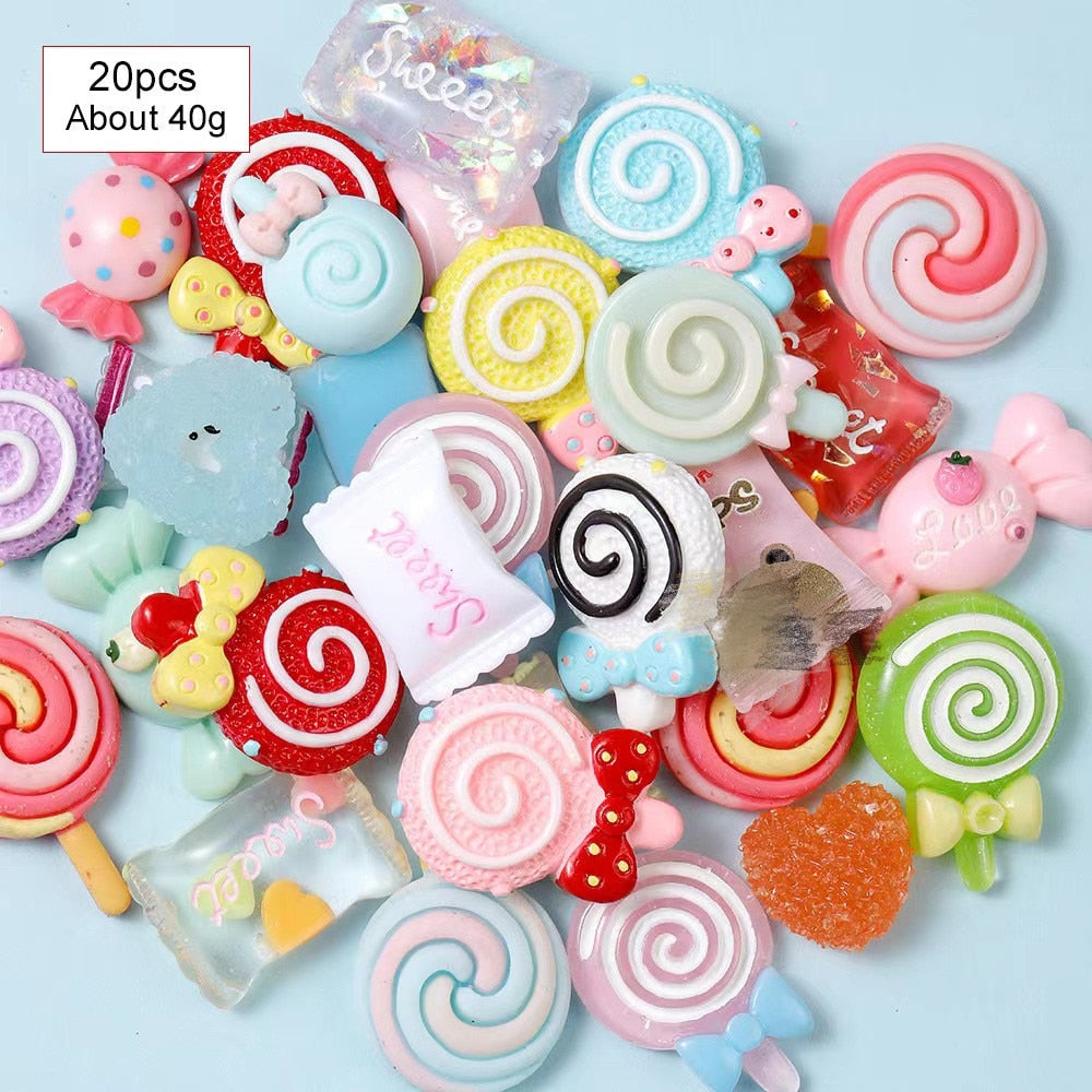 Breloques pour ongles en forme de bonbons