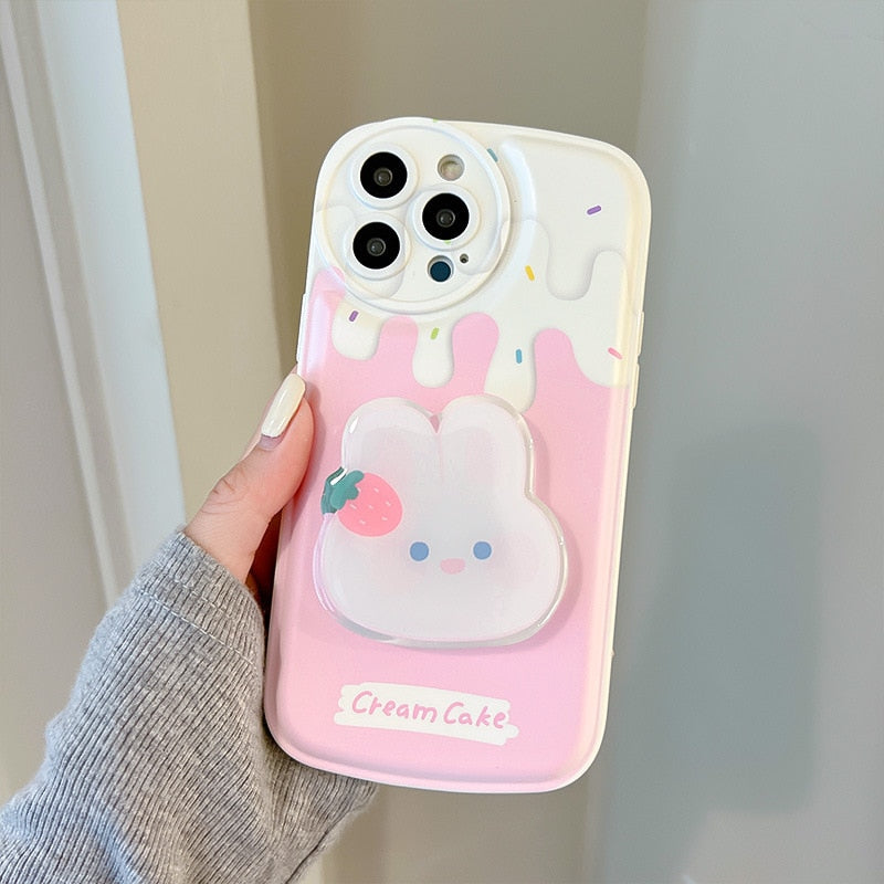 Coque iPhone lapin en glace à la fraise