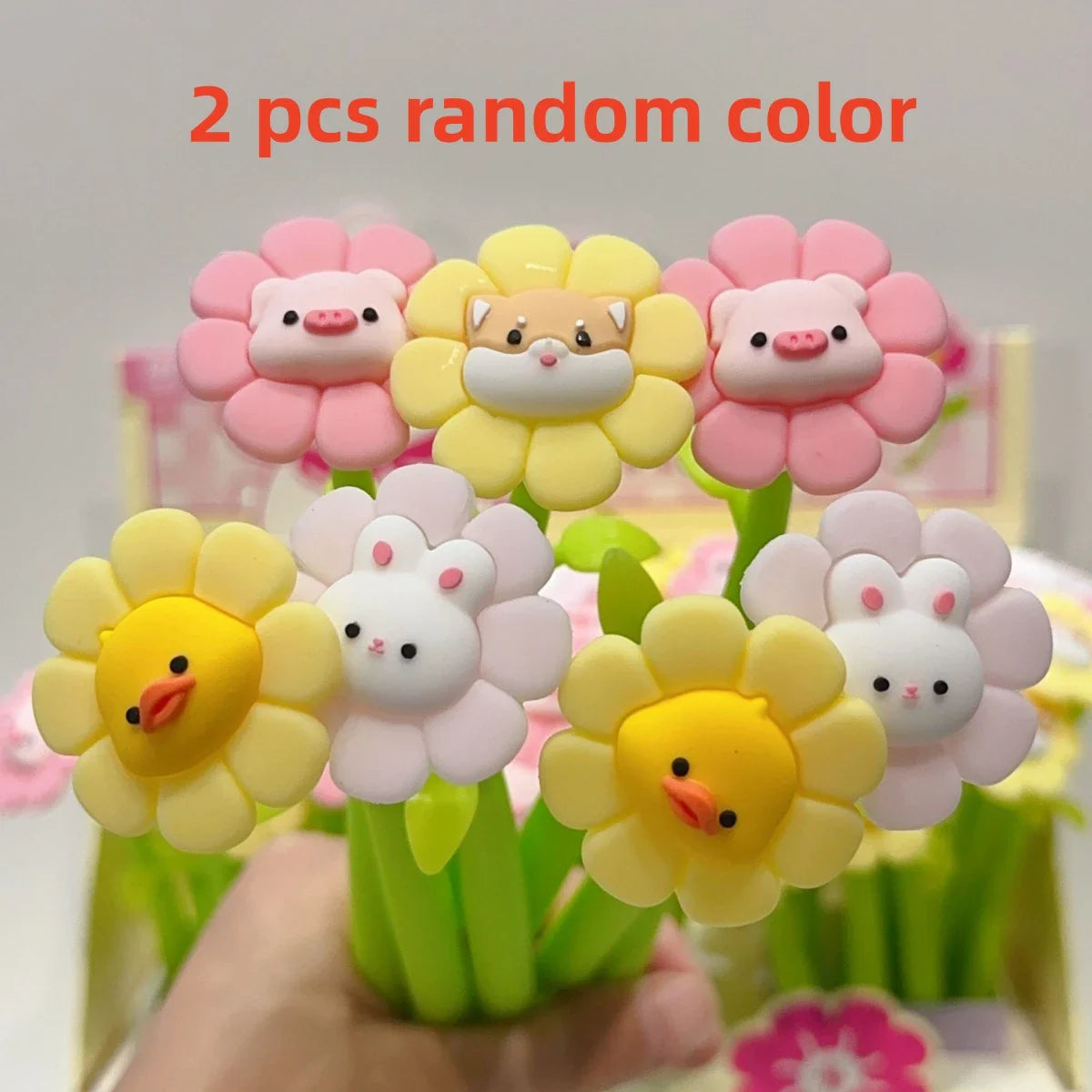Stylos animaux et fleurs