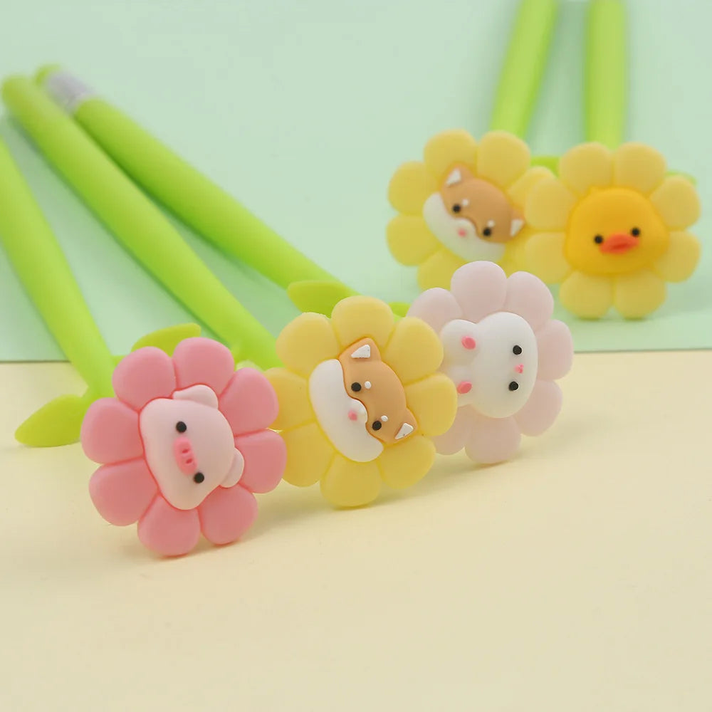 Stylos animaux et fleurs