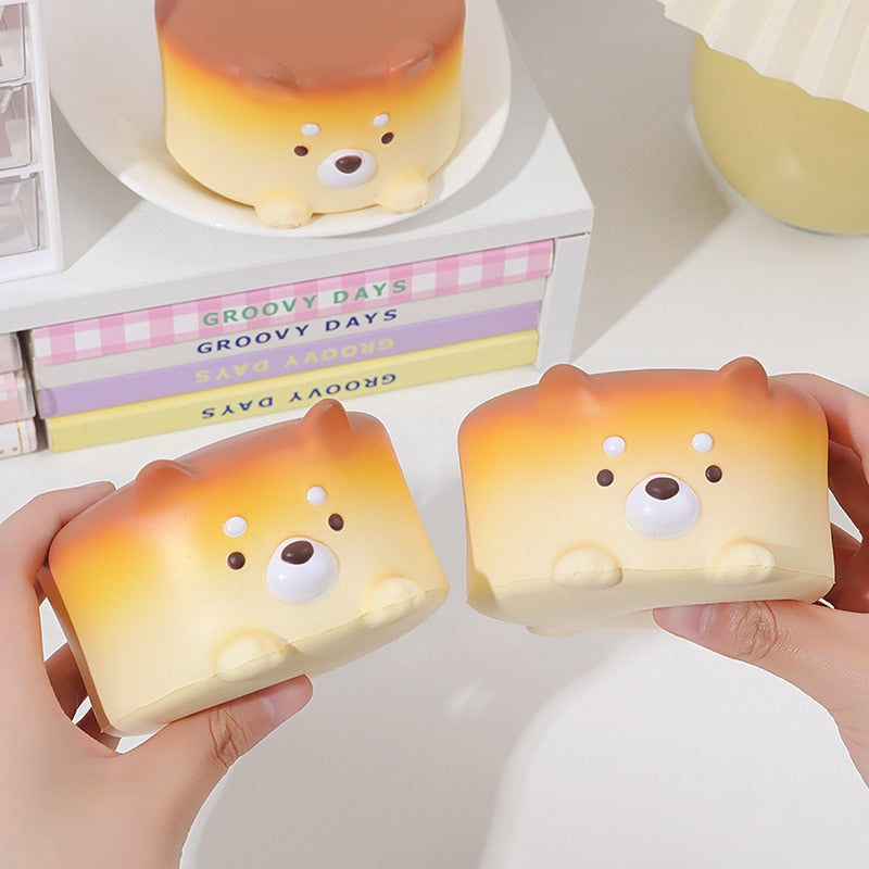 Jouet à presser pour chiot en forme de gâteau au fromage