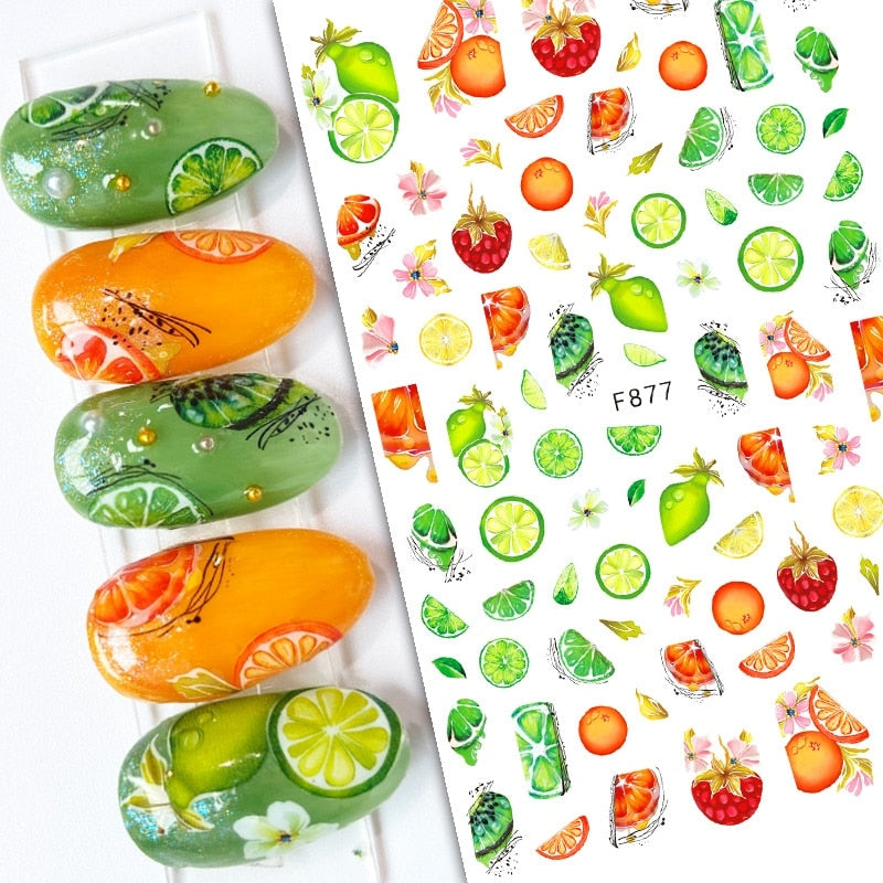 Décalcomanies Nail Art Fruits