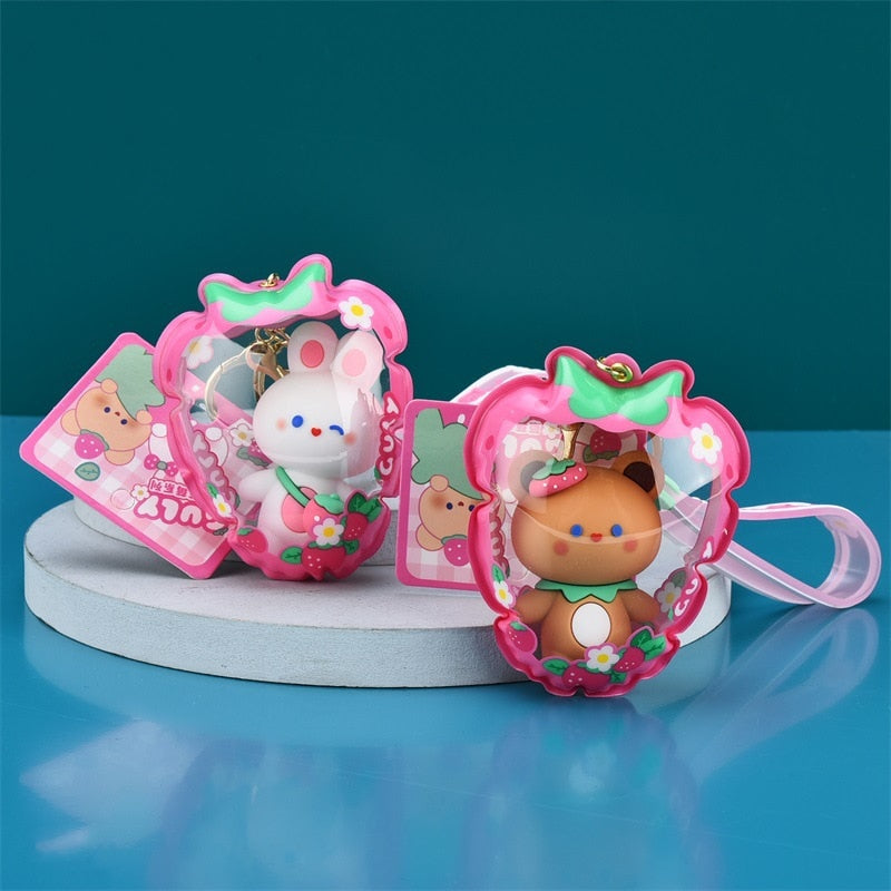 Porte-clés poupée fraise